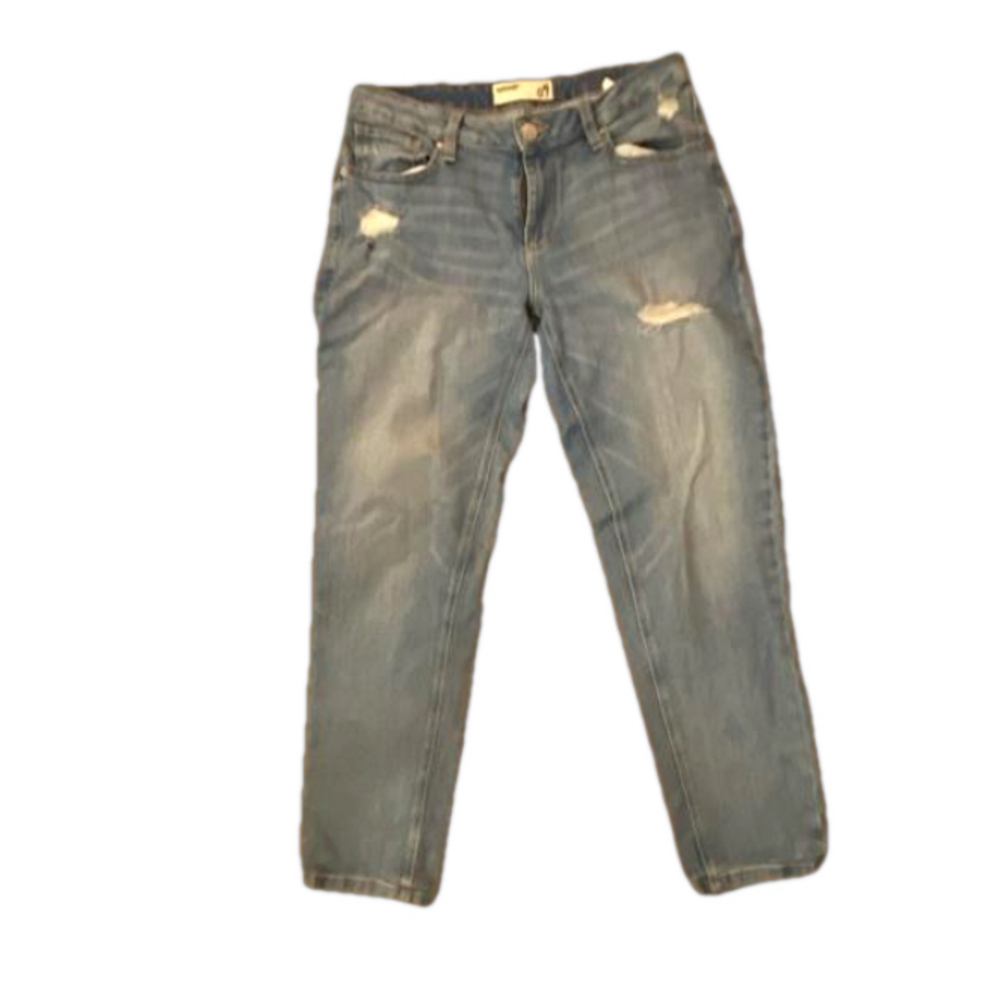 Garage Distressed Girlfriend Jeans Light Wash Denim Size 9